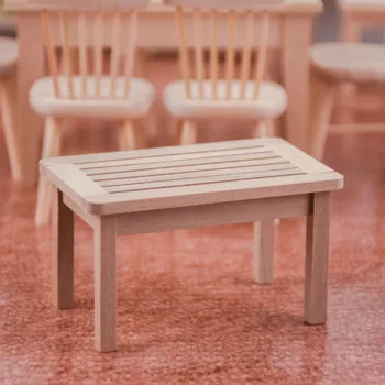 

Mini Furniture Log Coffee Table Table Miniature Props Wooden Model Decoration