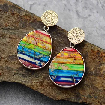 Spiritual New Women Earrings Bold Fashion 7 Chakra Reike Stud Earring Teengirls Luxury Elegant Jewelry Bijoux Wholesale