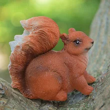 Коричневая скульптура белка статуя газон домашний офис стол Декор Крытый Открытый