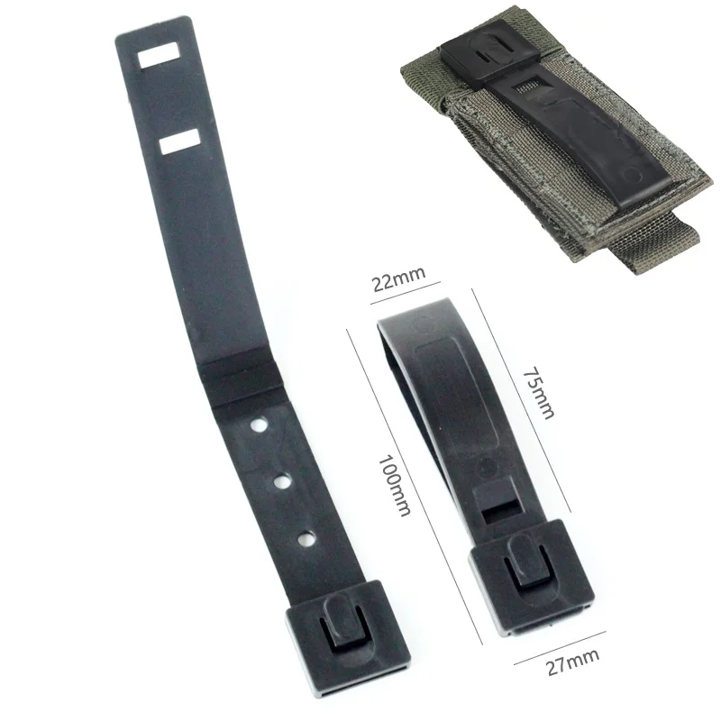 QingGear Durable Tactical Molle System Malice Straps Clip Short 3 Inch(Pack of 3) MOLLE Kydex OTW Clips Black