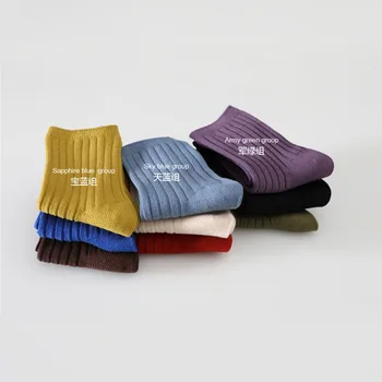 

EnkeliBB 3Pcs/Lot High Quality All Seasons Korean Baby Solid Cotton Tube Socks Toddler Boys Girls Elastic Socks New Arrivals