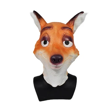

Latex Animal Realistic Red FOX Mask Halloween Costume Fancy Dress Props Cosplay Carnival Mask