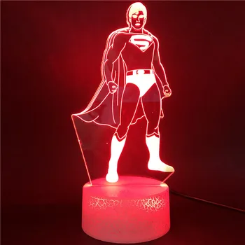 

Superman Justice League 7 Colors Nightlight Smart Phone Control Lamp Child Holiday Gift Study Event Prize Party House Decoration