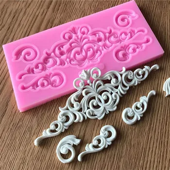 

DIY lace pattern vine Border silicone mold cake decorating tools chocolate sugar decoration tool for cake turning edge
