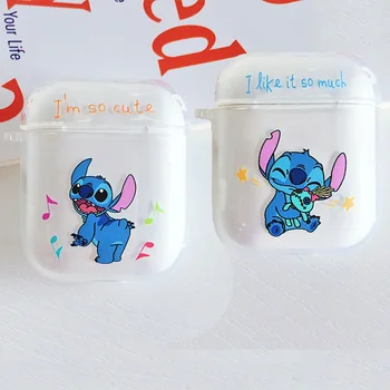 

Cute Cartoon Funny Stitch Clear Soft TPU Case for Apple Airpods 1/2 Cover English Words Bluetooth Wireless Earphone Headset Box