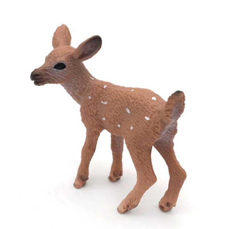 Simulation Deer Christmas Decorations White-Tailed Reindeer Simulated Toy Xmas Elk Display Window New Year Kids Gift - Цвет: B