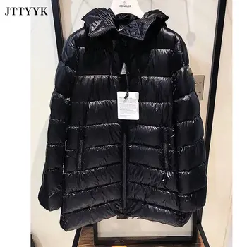 

High quality women warm down coat sweet style pink down coat 90% white duck down filling zipper hooded winter down jacket women