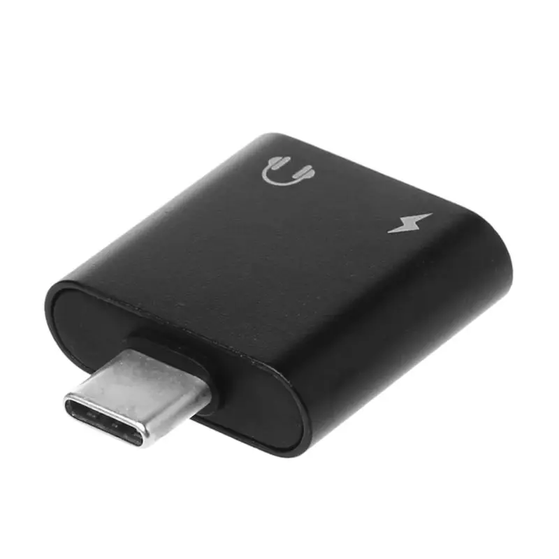black USB C Тип C до 3,5 мм разъем для наушников адаптер зарядки конвертер для huawei P20/mate 20 10/Pro Xiaomi Mi6 8 MIX2 - Цвет: black
