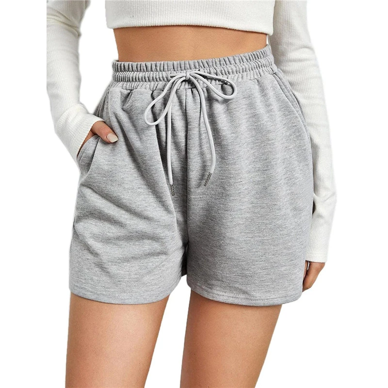 Women Sport Running Shorts Summer Casual Solid Color Loose Drawstring Jogging Sweat Shorts with Pockets Short Pants Work Out nike shorts