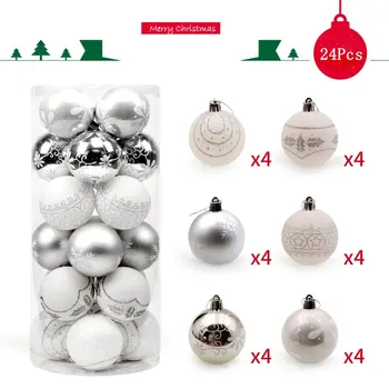 

24pcs Christmas decorations balls tree ornaments large foam Styrofoam decoration toys on the Christmas tree 6cm Ball Baubles new