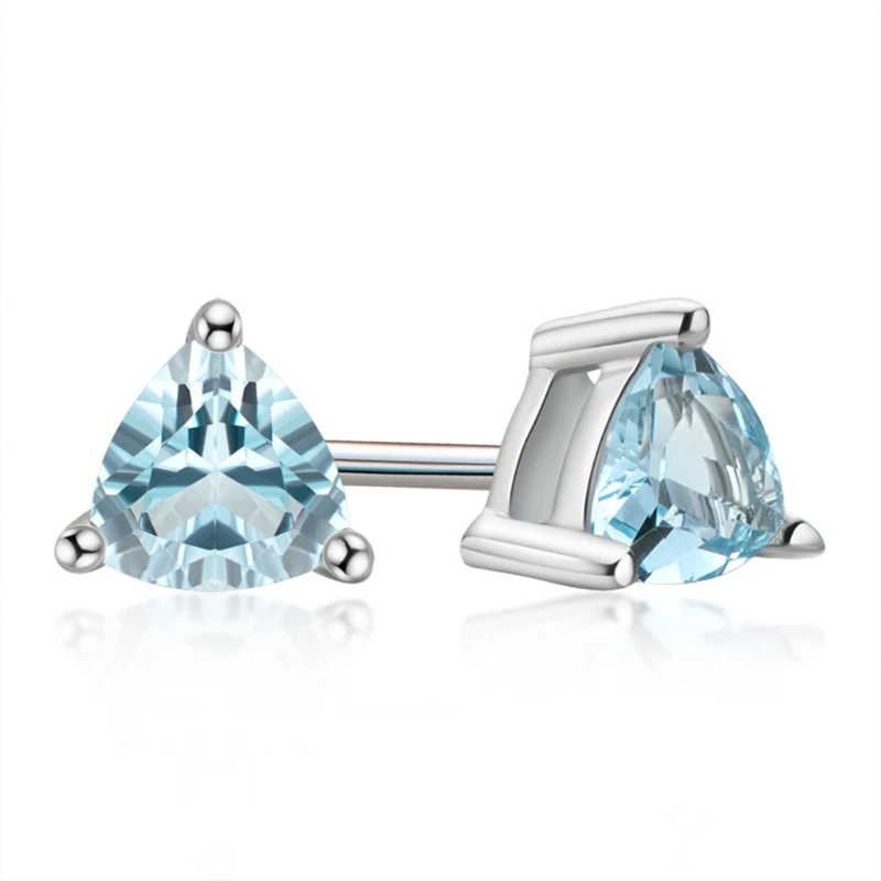 Gem Stone King 925 Silver Sky Blue Topaz Stud Earrings For Women 0 3cttw Gemstone Birthstone Oval Stud Earrings Aliexpress