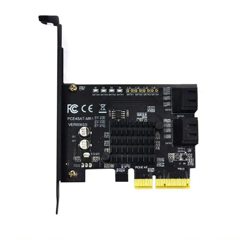 

SATA 3.0 Expansion Card to PCI-E 4 Port 6G Adapter Card 88SE9230 RAID Card