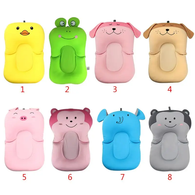 Adorable New Cartoon Animal Baby Bath Tub Pillow Pad Lounger Air Cushion Infant Safe Bathtub