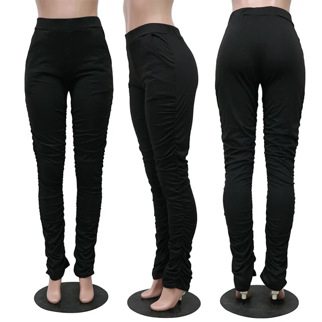 Gray Stacked Extended Sweatpants Women 