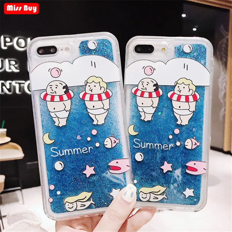 

For Huawei Honor 7A 7C Case Glitter Liquid Quicksand Swimming ring Case For Huawei Honor 7C Silicone Cover For Honor 7C Pro Capa