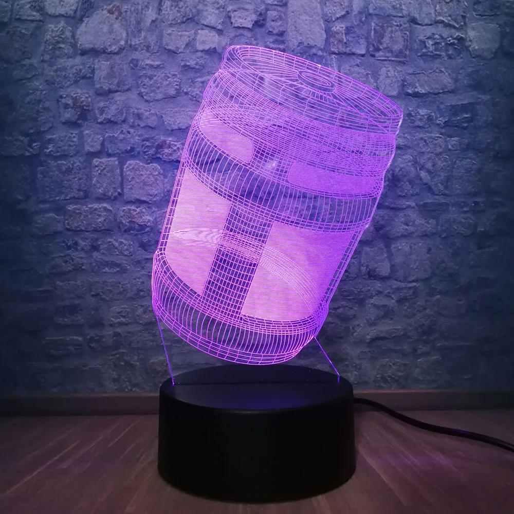 Новинка, 3D лампа, крутая битва, королевская игра, PUBG, TPS, SCAR-L, 7 цветов, сменный Настольный светодиодный светильник, Ночной светильник, иллюзия для мальчиков, подарок на Рождество - Испускаемый цвет: Chug Jug