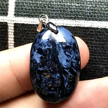 

Top Natural Blue Pietersite Necklace Pendant For Woman Man Crystal 24x16x6mm Beads Silver Namibia Fire Gemstone Jewelry AAAAA