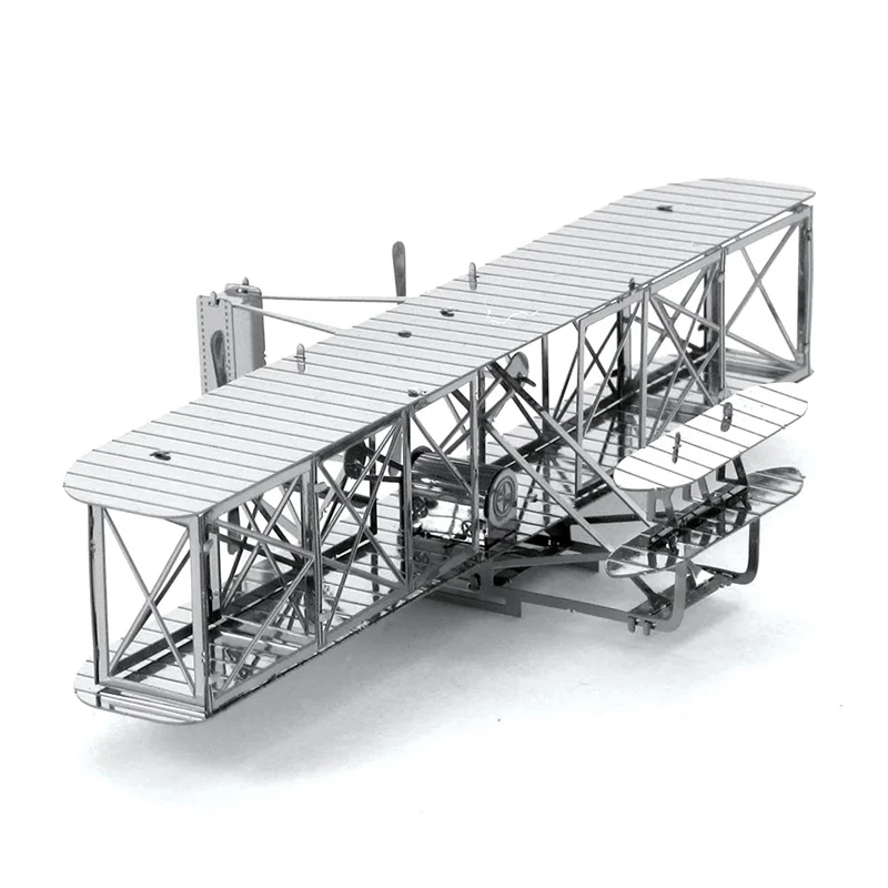 Wright 3D головоломка модель самолета серия детская игрушка diy3D металлическая головоломка набор лазерная резка ручная головоломка игра для взрослых - Цвет: Wright