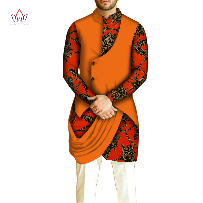 African Men Clothes Cotton Dashiki Men Long Sleeve Shirt Top Shirts Bazin Riche Men Shirt Traditional African Men Shirt WYN1016