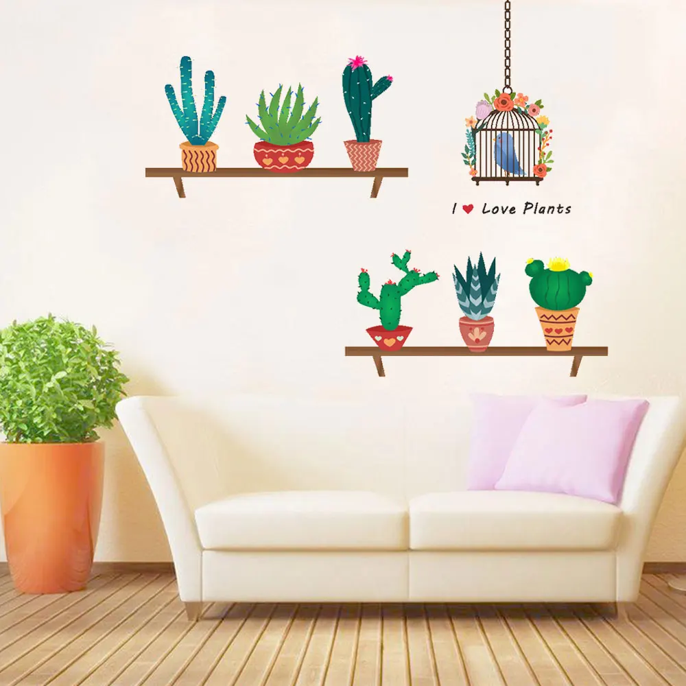 

I Love Plants Decal Art Decor Posters Living Room NEW Background Non-Toxic Home Paster Cute Nursery Wall Stickers Cartoon