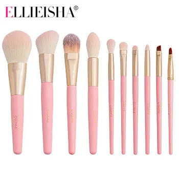 

ELLIEISHA Pink Makeup brushes set Professional Natural goat hair brushes Foundation Powder Contour Eyeshadow make up brushes