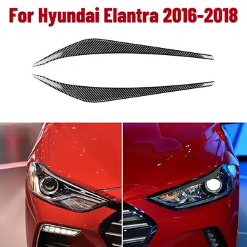 

2Pcs Set Headlights Eyebrow Eyelids Trim Stickers Cover Car-Styling for Hyundai Elantra 2016 2017 2018 Auto Accessories