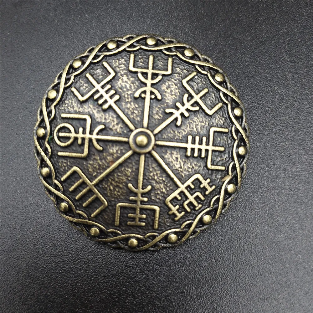 Скандинавский Викинг Vegvisir скандинавский компас руны runic Pin Elder Futhark Badge Wicca Norse брошь древняя мифологическая Asatru Jewe