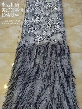 

Nigerian french net Lace CiCi-10.4010 Embroidered Cord Lace Fabric with full beads for bridal dress