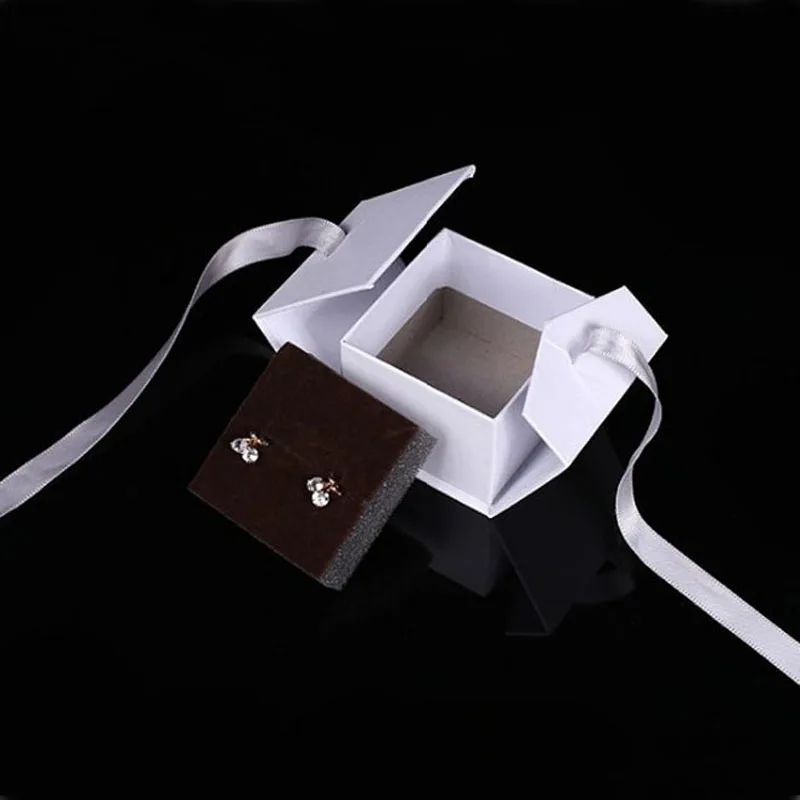 Высококачественная квадратная шкатулка для ювелирных изделий футляр для хранения колец коробка маленькая Подарочная коробка для колец