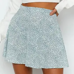 Moda saia curta cintura alta verão respirável zíper saia curta senhora saia feminina