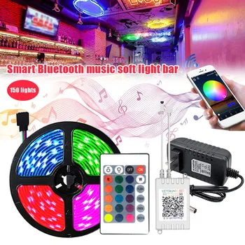 

5 Meters Flexible LED Lights IP65 150 LEDs Rope Lights Bluetooth Music Lights with Remote Control for KTV Home Decor TN9