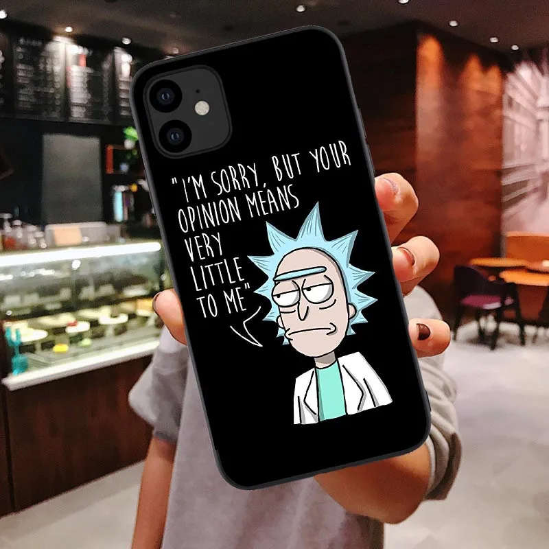 TPU Забавный чехол для телефона Rick And Morty из мягкого силикона и ТПУ с забавным мультипликационным комиксом Meme для iPhone 11 Pro Max 6 6S 7 8 Plus X XS MAX XR - Цвет: TPU
