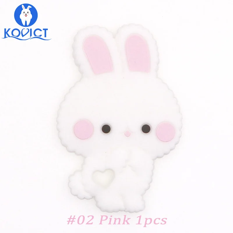 NO.02 Pink 1pcs Kovict Кролик Детские Силиконовые Teether для еды BPA Силиконовые Прорезыватели для зубов для кормления соска клип против грызунов нового дизайна Товары для детей - Цвет: NO.02 Pink 1pcs