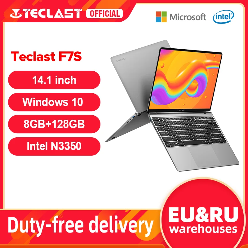 Bajo costo Portátil ultraligero TECLAST F7S, 14.1" FHD (1.920x1.080) IPS, Intel Celeron N3350, 8GB RAM, 128GB SSD (ampliable con SSD y MicroSD), HD Graphics 500, Windows 10, decodificación 4K/60fps, WiFi dual, USB-C LWyXY0w3V