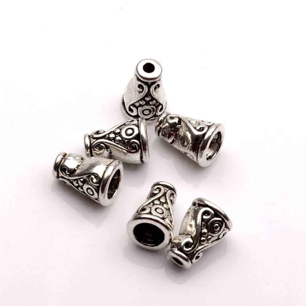 15Pcs Alloy Craft Vintage Bead End Caps Cones For Jewelry Making Diy