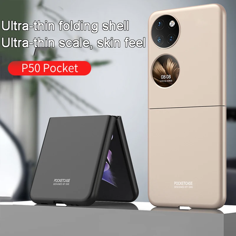 

Ультратонкий складной чехол для телефона Huawei P50, карманный полноразмерный Чехол-книжка из кожи, противоударный чехол для P50, Карманный чехол