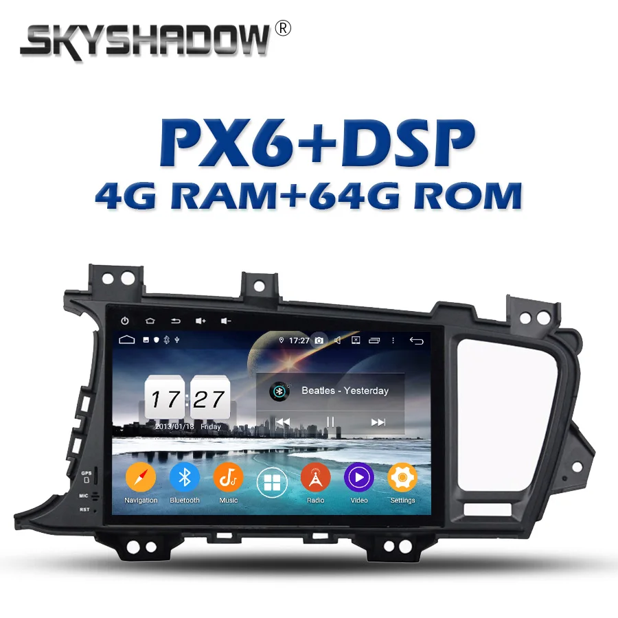 Автомобильный DVD-плеер 720P PX6 DSP IPS Android 11 4 Гб + 64 ГБ для kia K5 OPTIMA 2011 2012 2013 2014 2015 RDS радио