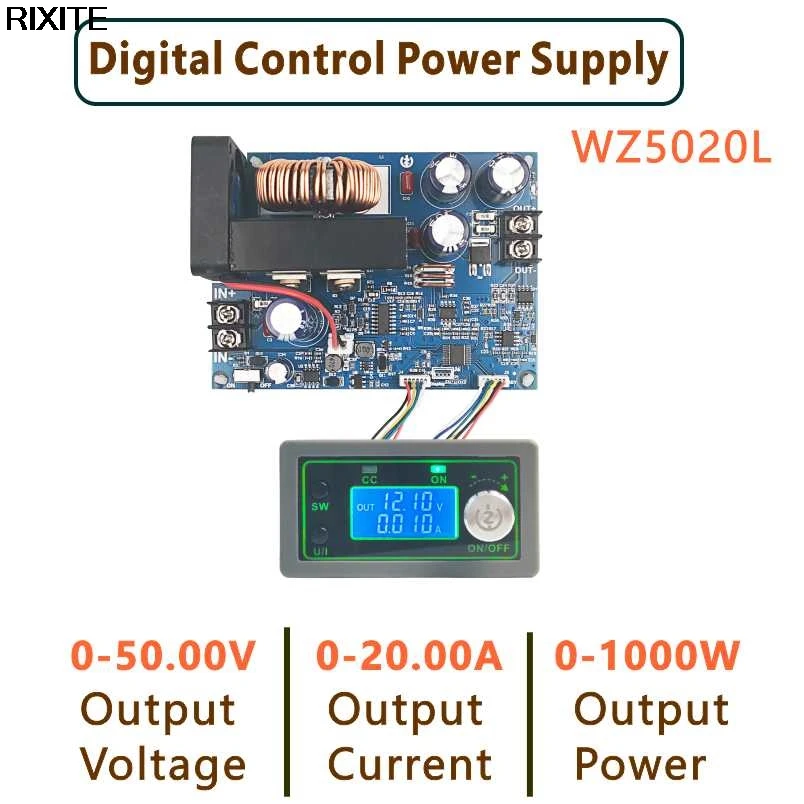 WZ5020L WZ5012L DC DC Buck Converter CC CV Step-down Power Module 50V 20A 1000W Adjustable Voltage Regulated power supply Home Amplifier