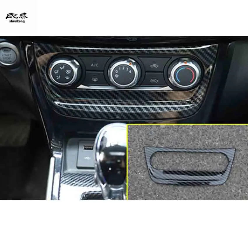 1 шт. ABS углеродного волокна зерна Кондиционер панель регулировки украшения крышка для- Nissan Sylphy sentra MK13