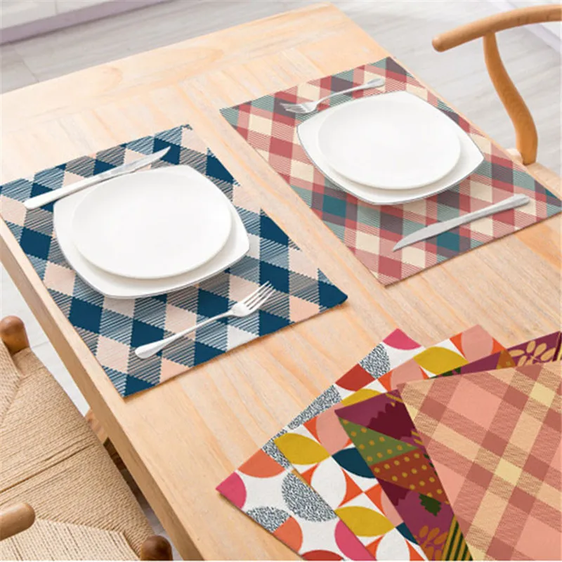 

TTLIFE Floral Tableware Pads Geometric Table Mats Placemats For Dinning Table Tea Party Decorations Kitchen Accessories New
