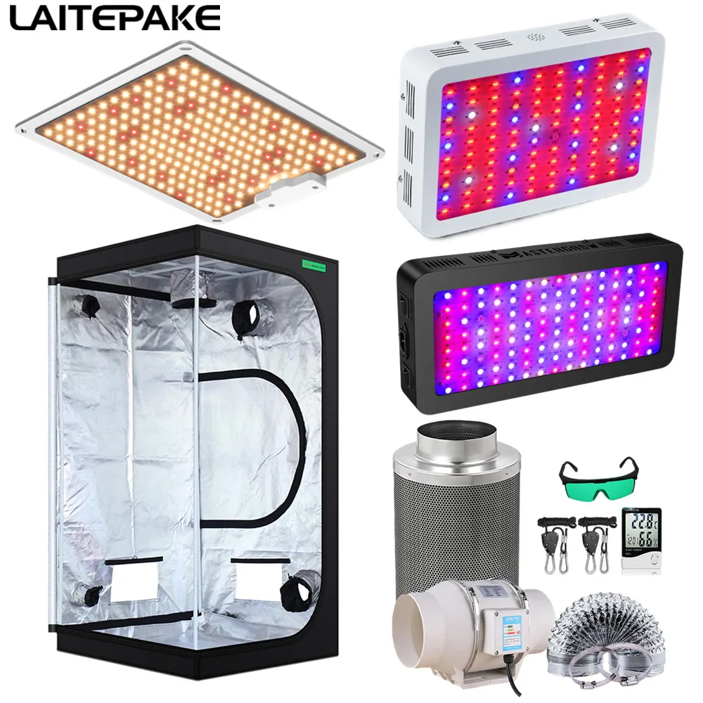 Due In Uno Grow Tent Kit 300-2000W Led Grow Samsung Lm281B Quantum Growth 4-6 Fan Carbon Filte Per Tenda Da Interno Pianta Idroponica