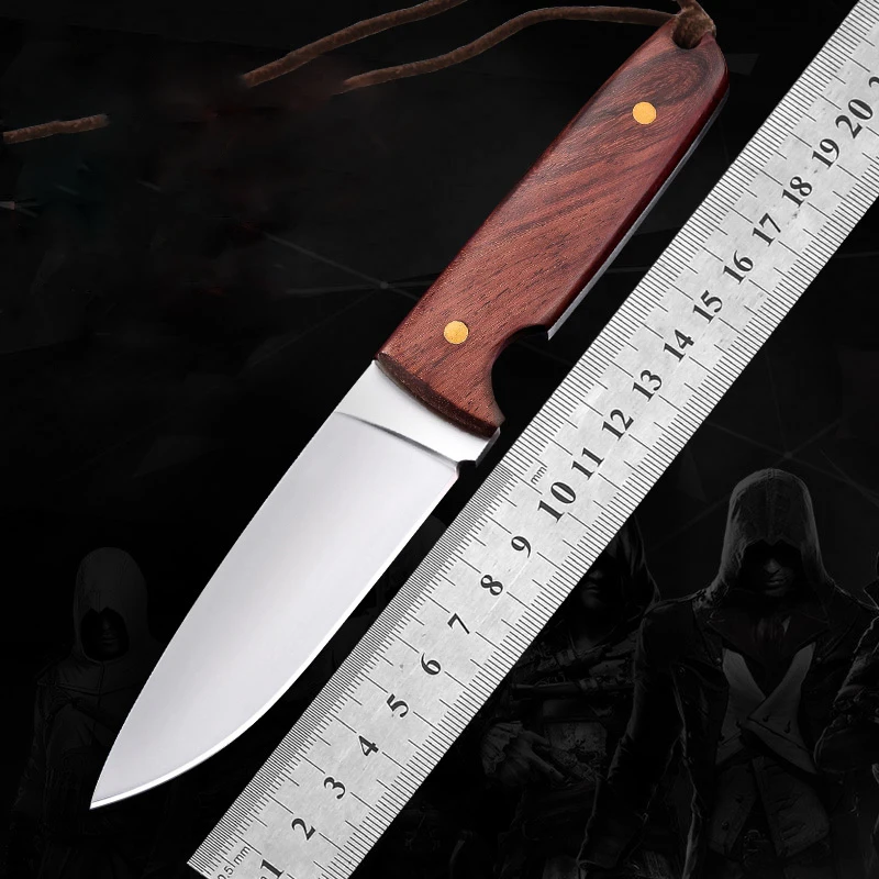 

High hardness straight knife self-defense portable military knife survival in the wild edge sharp small straight knife