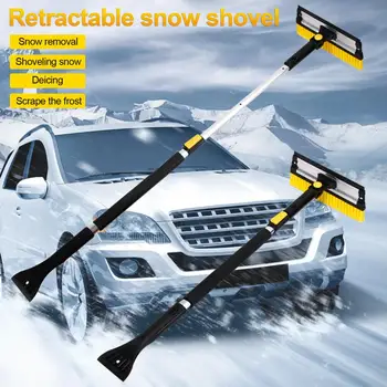 

2-in-1 Windscreen Windshield Deicing Ice Scraper Handled Snow Brush Retractable Detachable ICE Removal Shovel Tool Snow Shovel