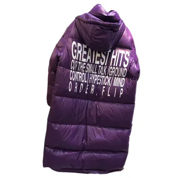 

Korean-Style 2018 Winter New Style Women's Clothing Dongdaemun Lettered Fashion Thick Long Velvet down Jacket Women's Loose Vers