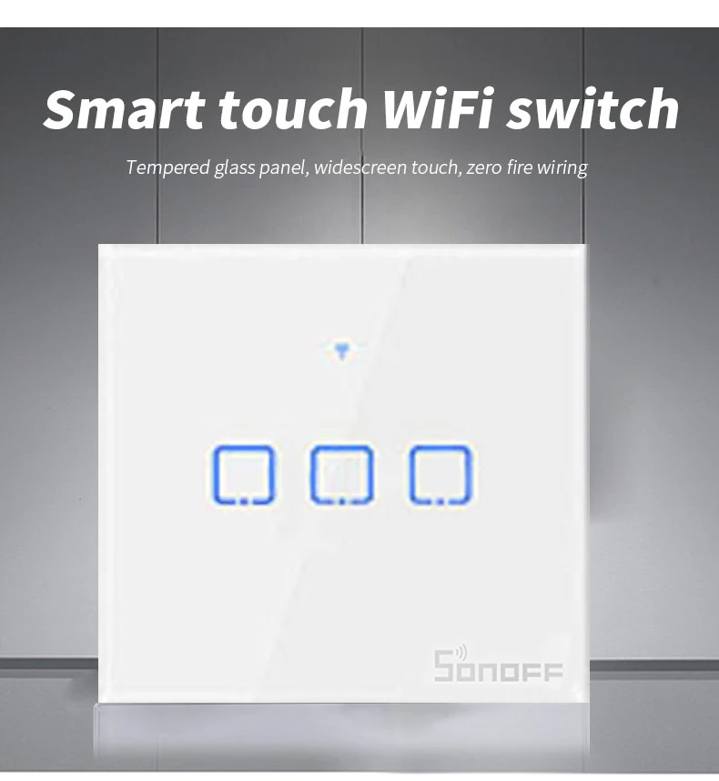 SONOFFSONOFF T0 TX умные WiFi умные переключатели с 3 бандами беспроводной Wifi переключатель для Alexa Google Home умный дом