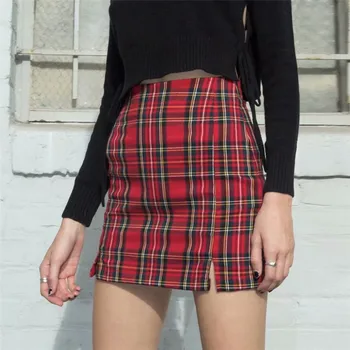 

Women Split Pliad Mini Skirt Ladies Casual Slim high waist Zipper Skirt Spring mini Skirt