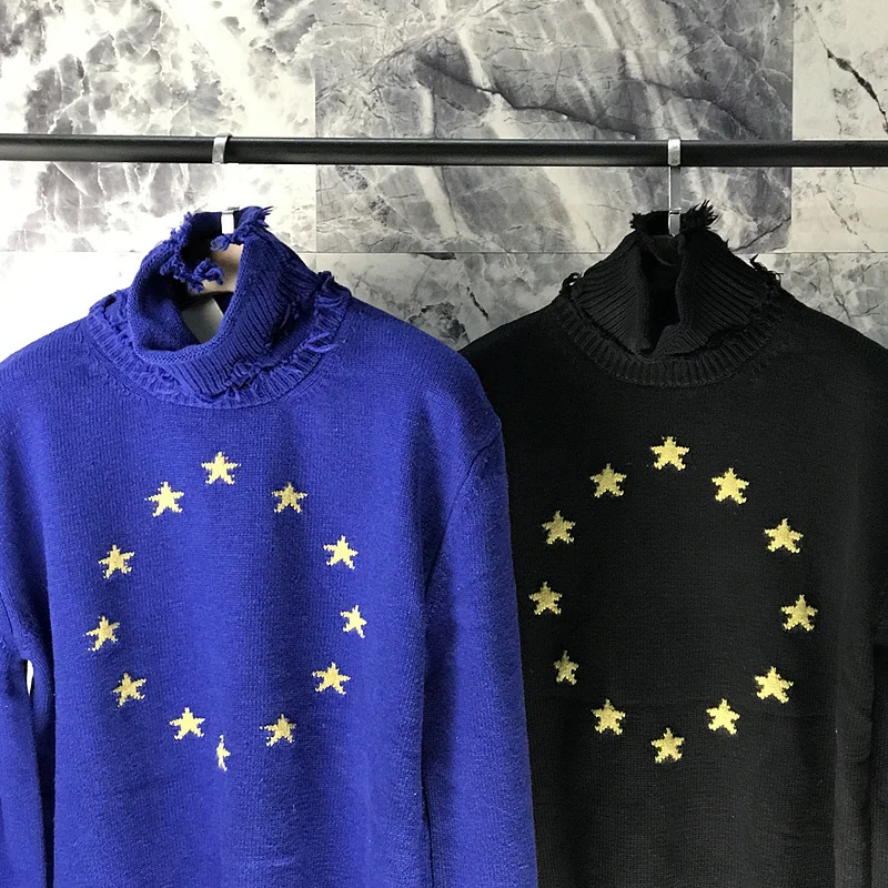 2019ss Vete мужской ts лучшая версия 1:1 качество Europen звезды вышивать свитер с высоким воротником хип-хоп женские мужские свитера пуловер верхняя одежда