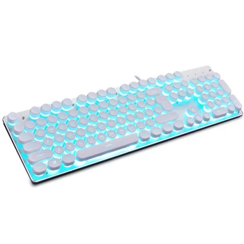 

K100 Desktop Computer Keyboard Punk LED Backlit USB Wired Retro Glowing Notebook Keyboard Office Home Keyboard