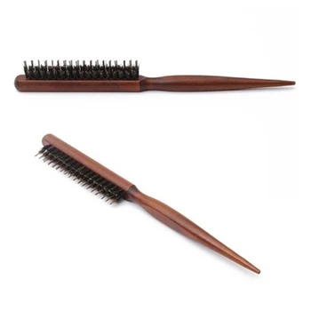 

Boar Bristle Comb Fluffy Comb Wood Handle Hair Brush Barber Hair Comb Hairdresser Styling Tool