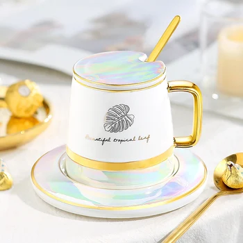 

European Luxury Coffee Cup Creative Porcelain Stylish Ceramic Tea Cups with Handle Xicaras De Porcelana Home Container LL50CC